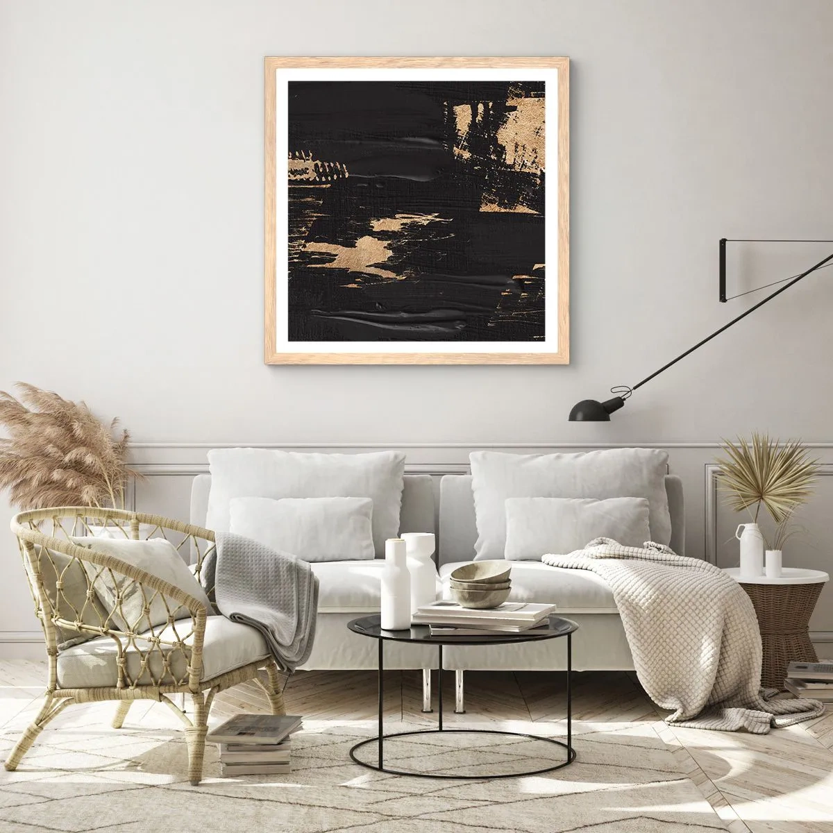 Affisch i ram av ljusek - Ett spår av beröring - 40x40 cm