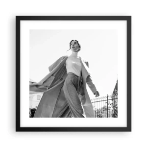 Affisch i svart ram - Följer du med mig? - 40x40 cm