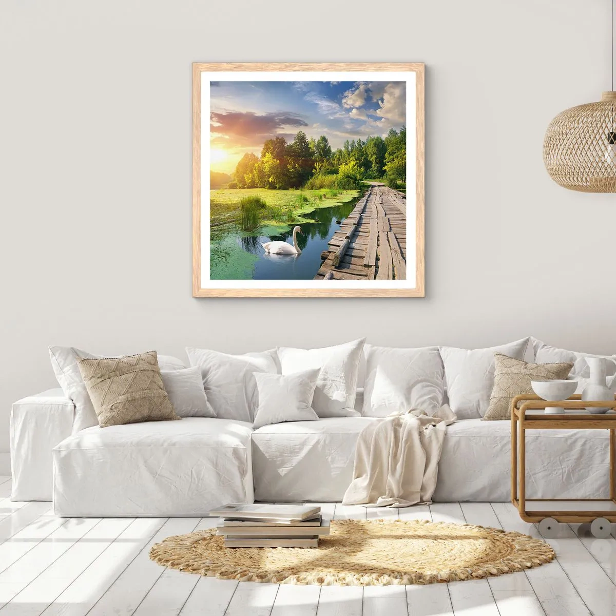 Affisch i ram av ljusek - Sommar, sommar överallt - 40x40 cm