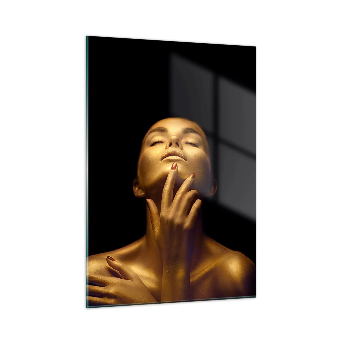 Glastavla - Bild på glas - Som guldsilke - 50x70 cm