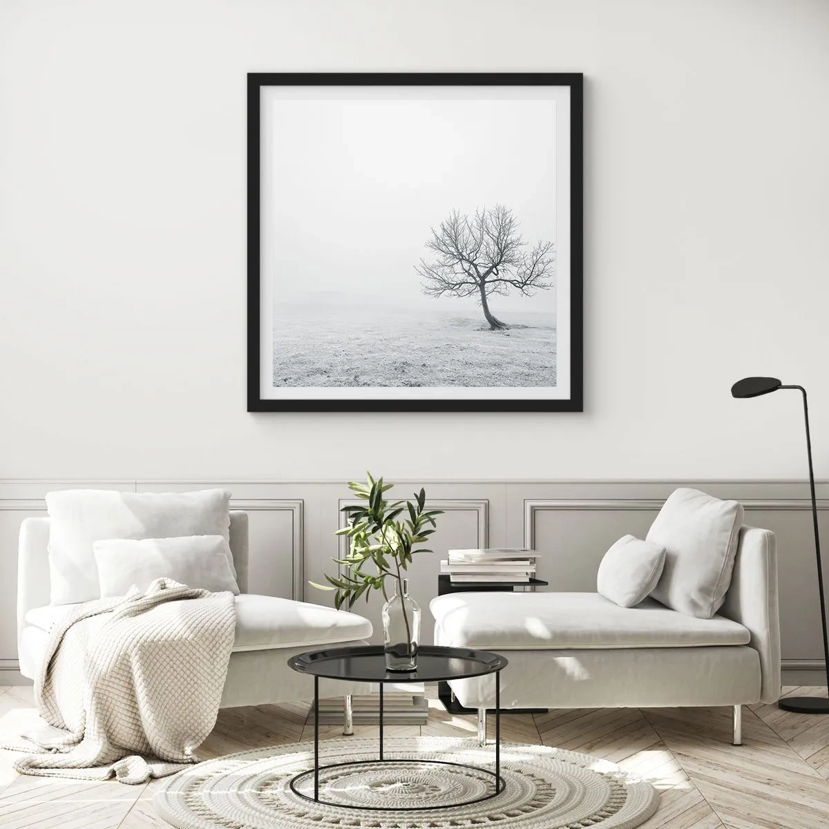 Affisch i svart ram - Mot intet - 60x60 cm