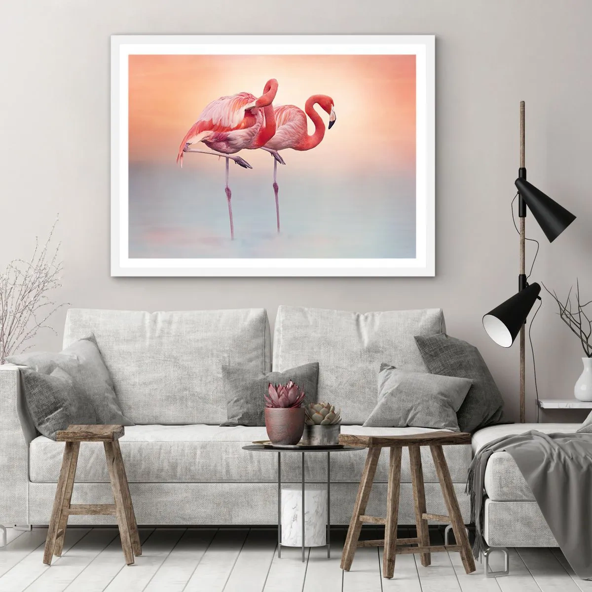 Affisch i vit ram - I solnedgångens färg - 100x70 cm