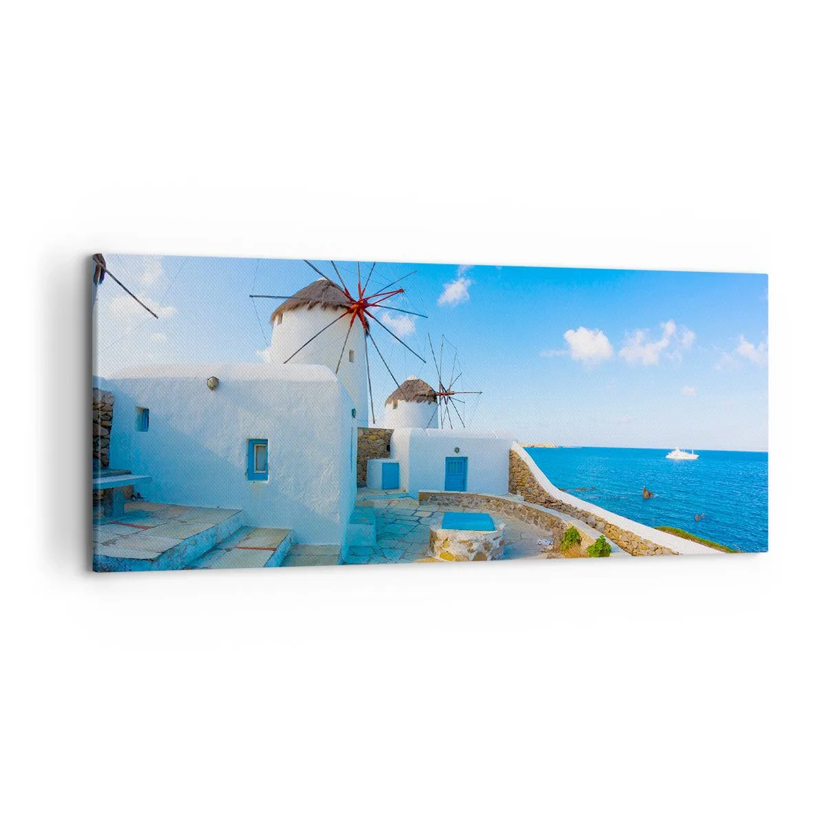 Canvastavla - Bild på duk - Blåa vinden från havet - 120x50 cm