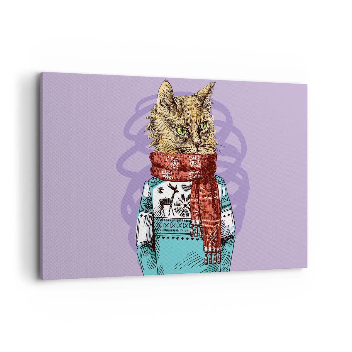 Canvastavla - Bild på duk - Mästerkatten - 120x80 cm