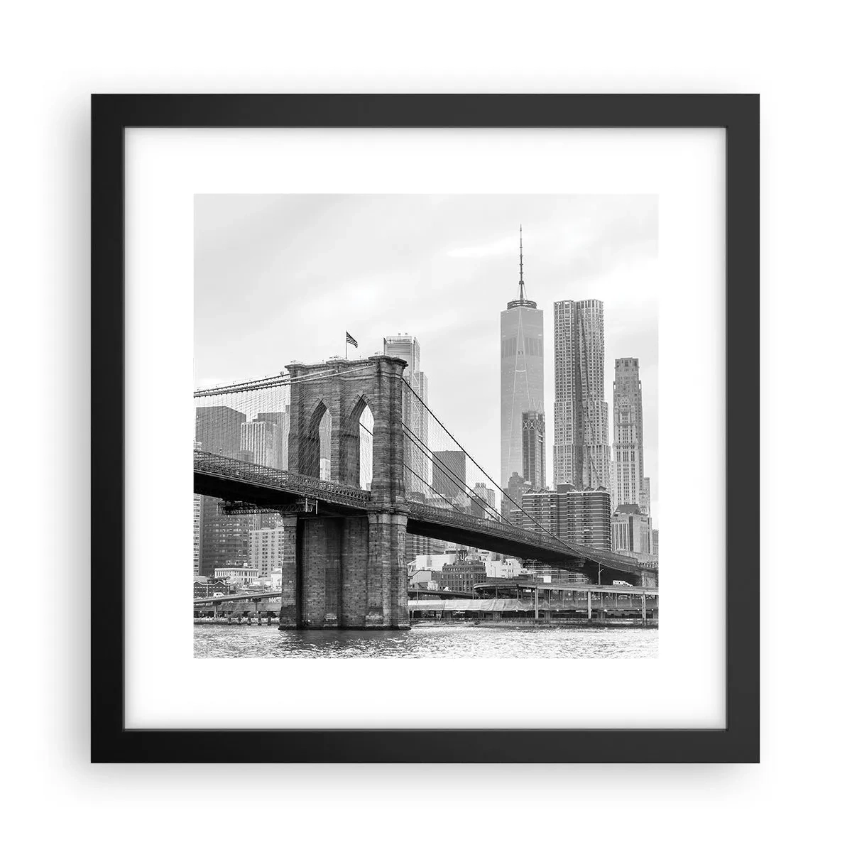 Affisch i svart ram - New York stämning - 30x30 cm