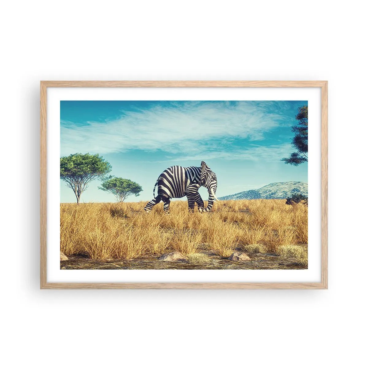 Affisch i ram av ljusek - Grått är ute - 70x50 cm