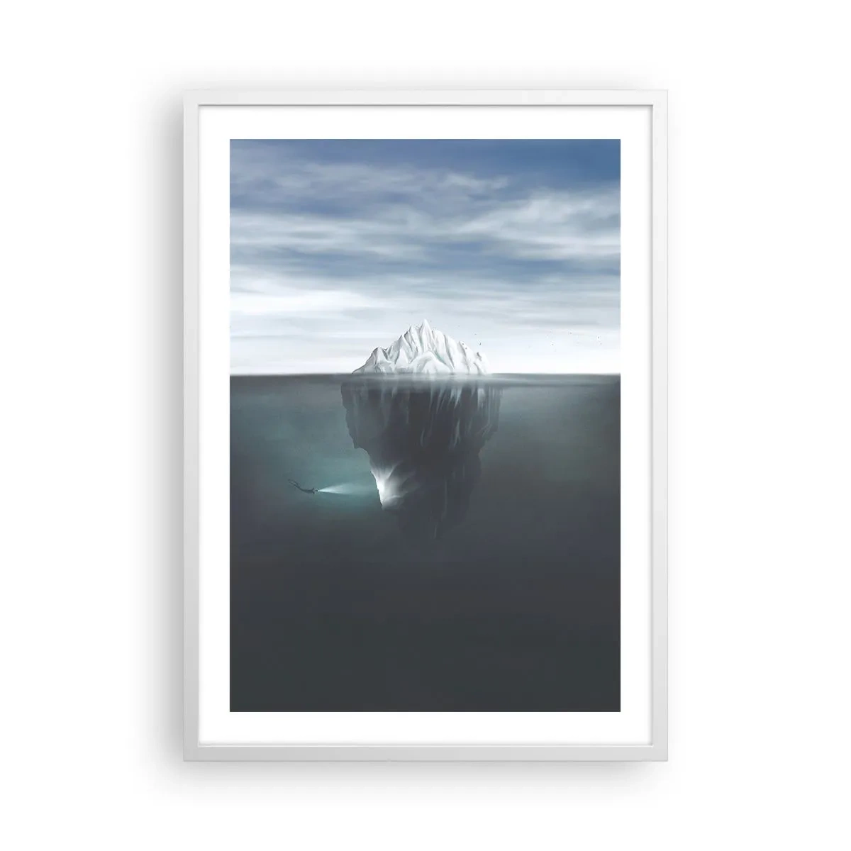 Affisch i vit ram - Undervattensmysterium - 50x70 cm