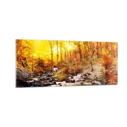 Glastavla - Bild på glas - Stenar infattade i guld och platina - 100x40 cm