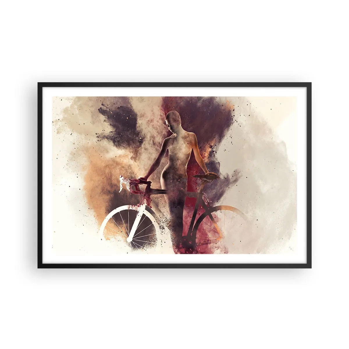Affisch i svart ram - Cyklelsjäl i marmorform - 91x61 cm