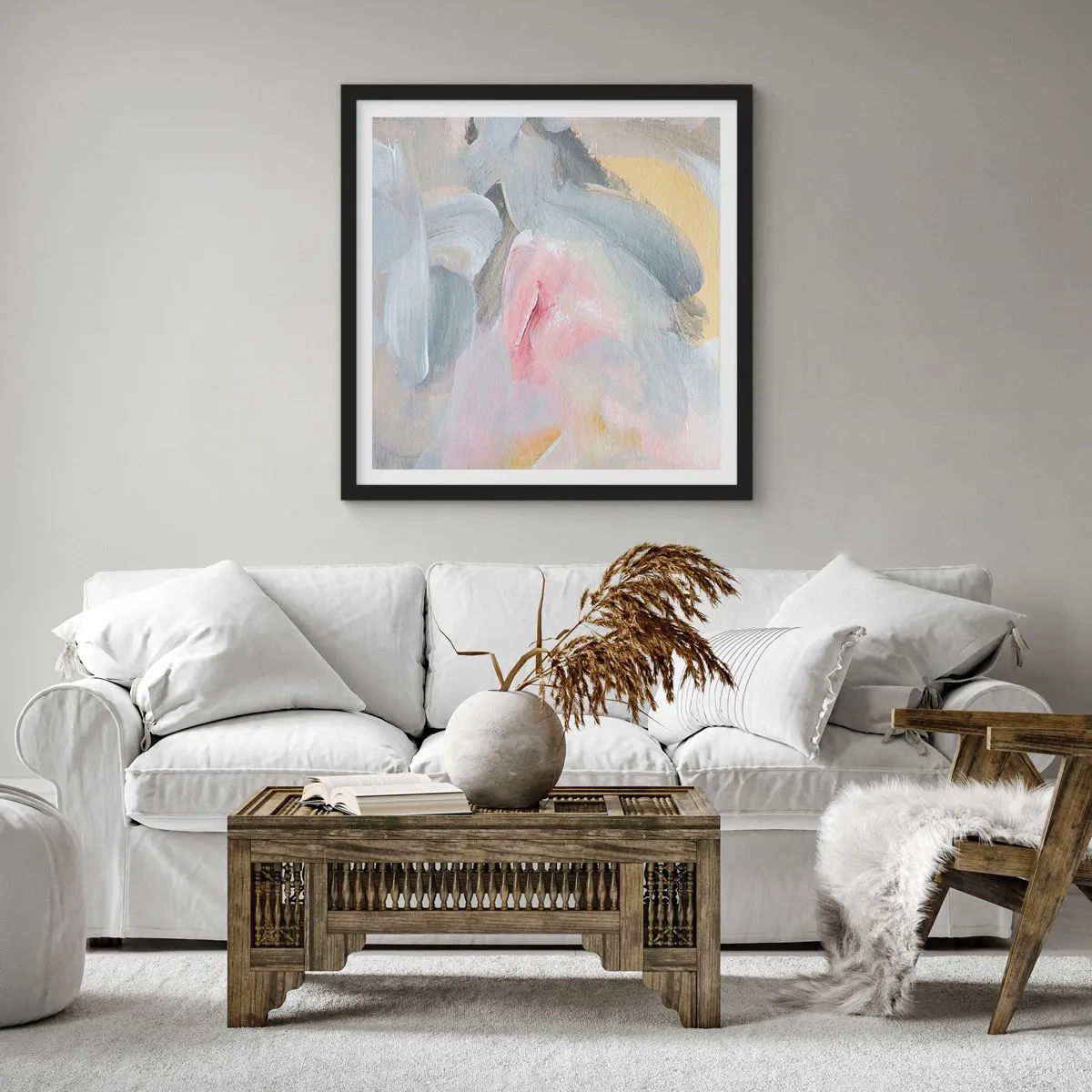 Affisch i svart ram - I en pastellfärgad värld - 60x60 cm