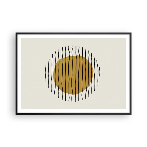 Affisch i svart ram - Abstraktion som darrar av glöd - 100x70 cm