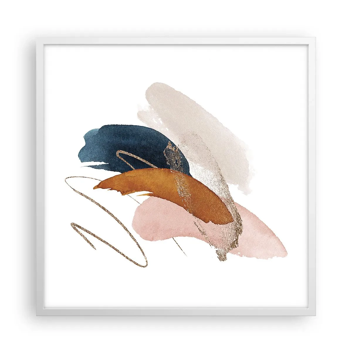 Affisch i vit ram - Bevingad komposition - 60x60 cm