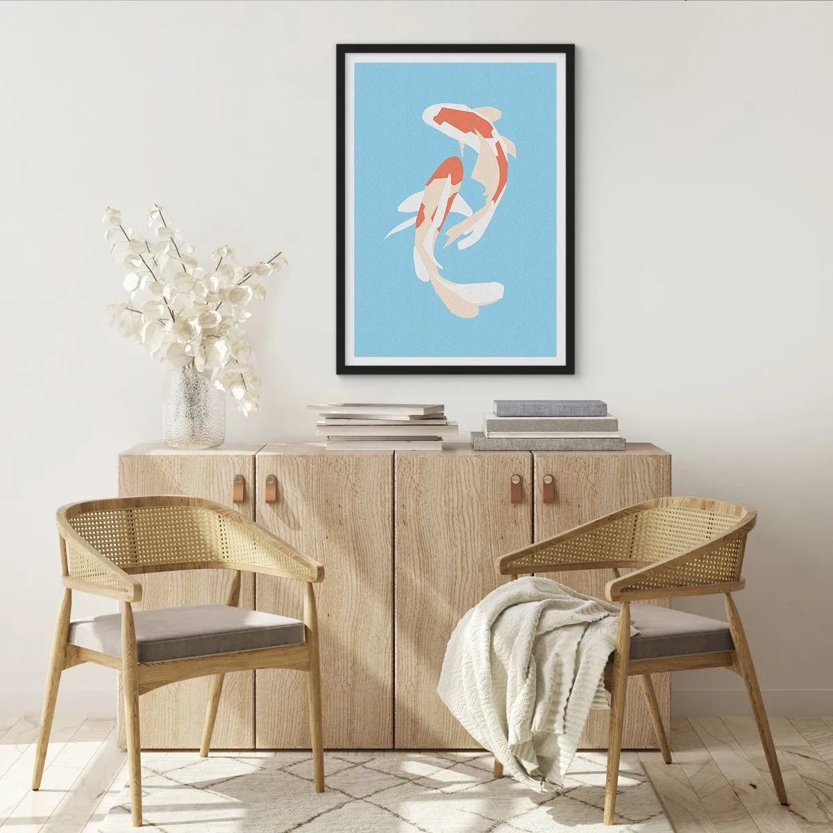 Affisch i svart ram - Spontan synkroniserad simning - 40x50 cm