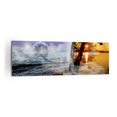 Canvastavla - Bild på duk - Surrealistiskt landskap - naturens enighet - 160x50 cm