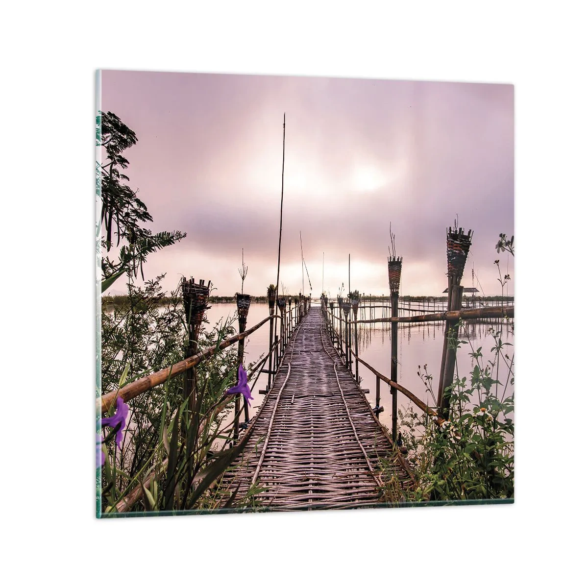 Glastavla - Bild på glas - Asiens lugn och tystnad - 50x50 cm