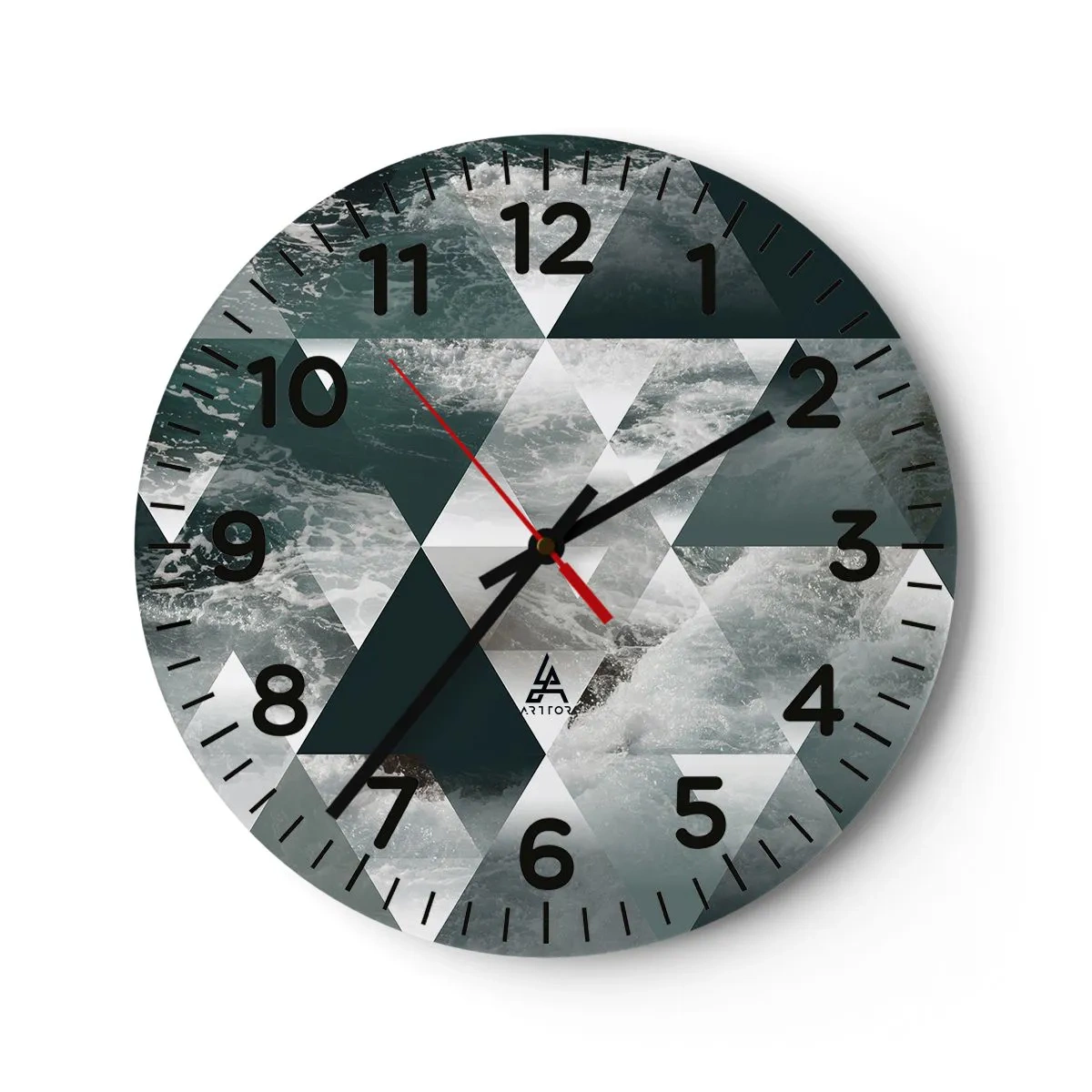 Väggklocka - Klocka på glas - Kristallperspektiv - 30x30 cm