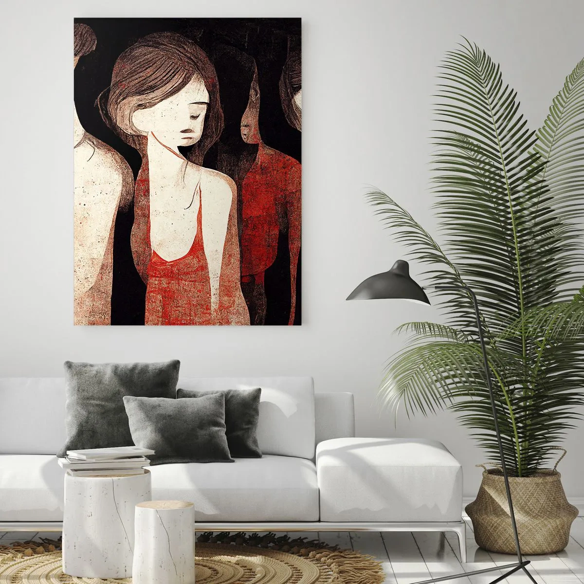 Glastavla - Bild på glas - Madonnor av mörker - 50x70 cm