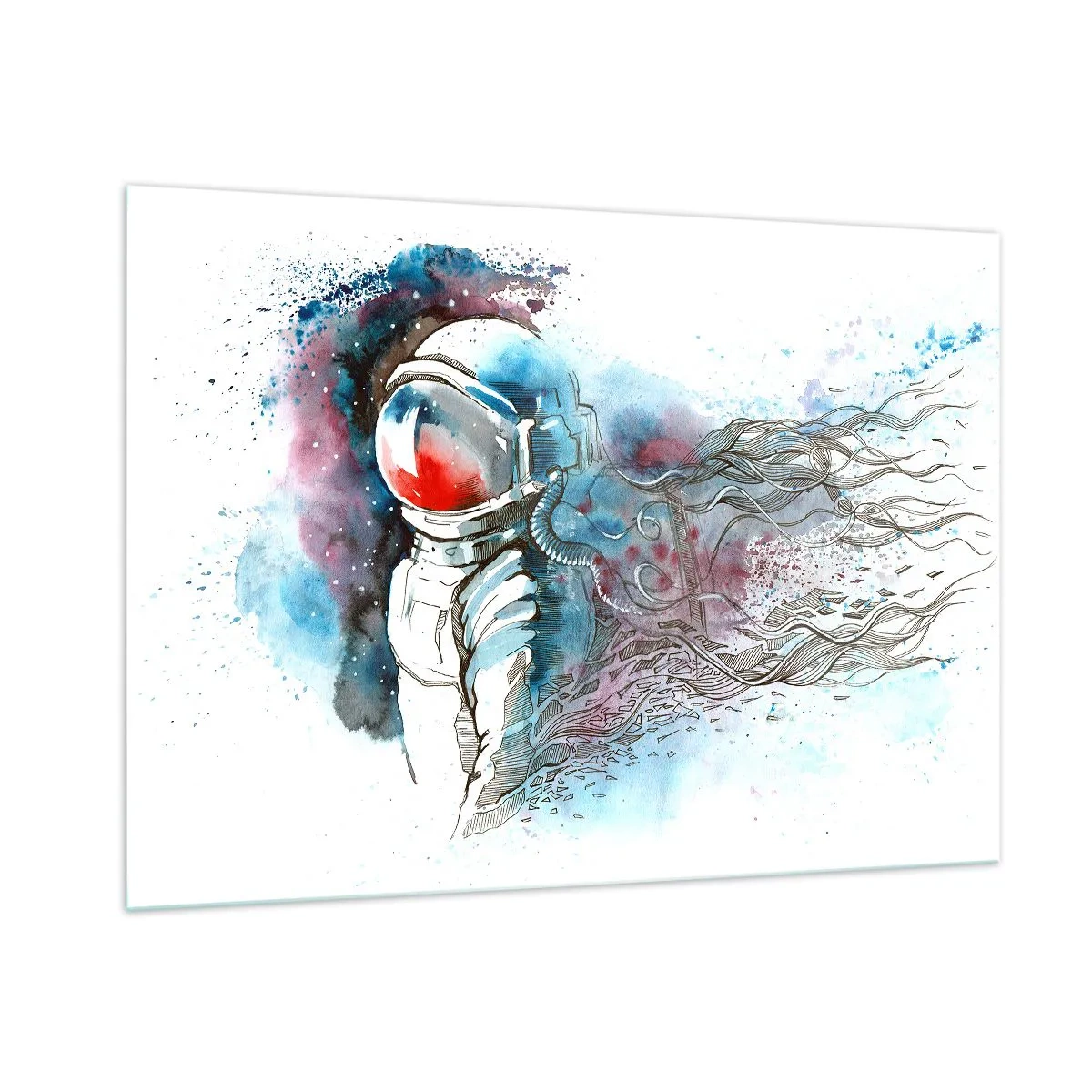 Glastavla - Bild på glas - Ensam med rymden - 100x70 cm