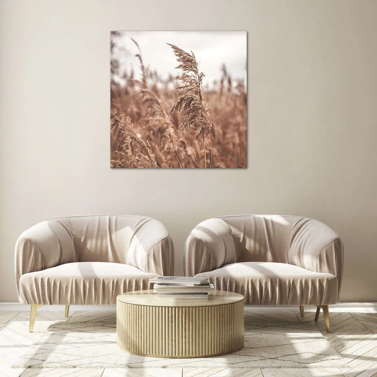 Glastavla - Bild på glas - Hösten är framme på åkrarna - 60x60 cm