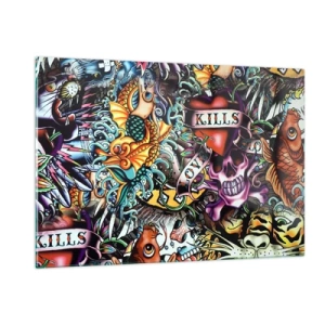 Glastavla - Bild på glas - Tatuerarens dröm - 120x80 cm