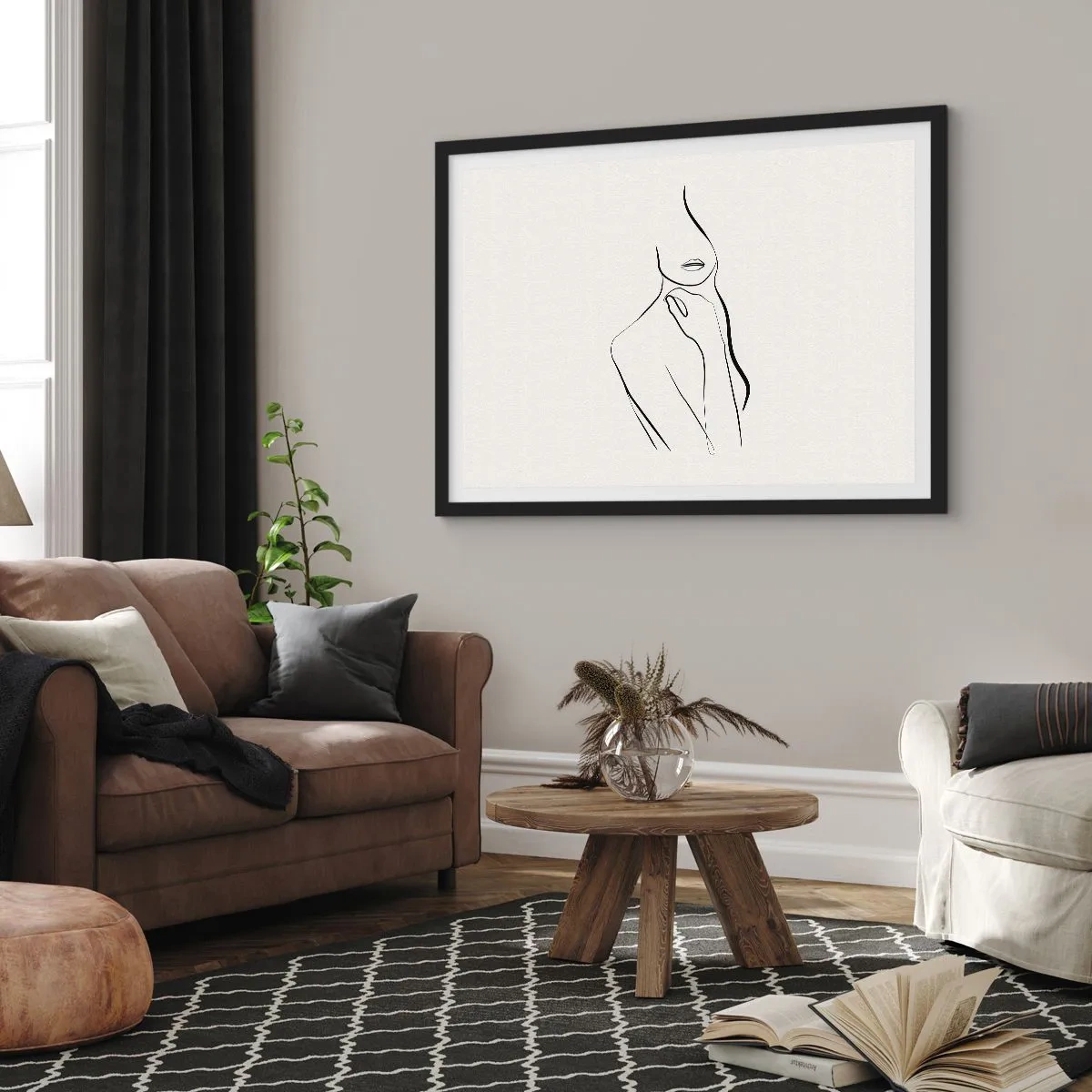 Affisch i svart ram - Melankolins våg - 100x70 cm