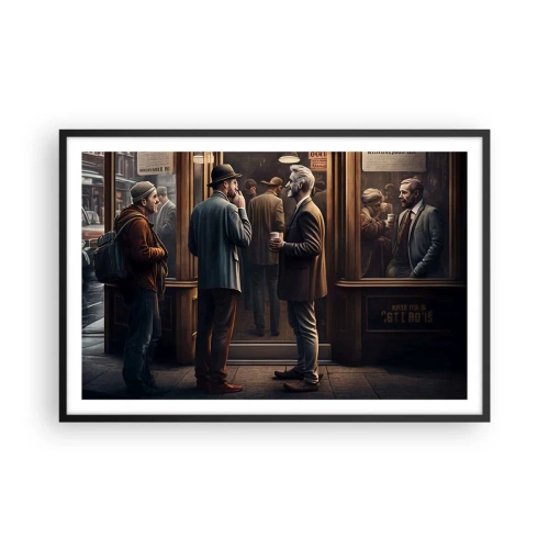 Affisch i svart ram - En bra stund på dagen - 91x61 cm