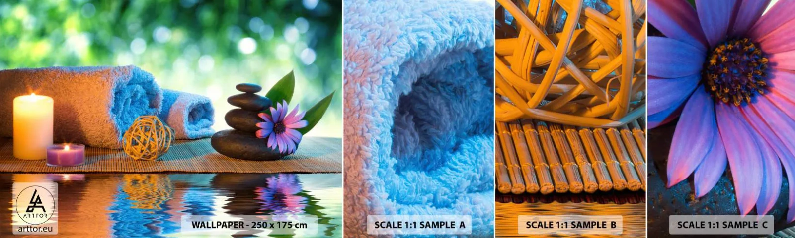 Fototapet Prov Standard Eco - Tid för kroppen - Spa, Ljus, Kultur Japan - 100x30 cm