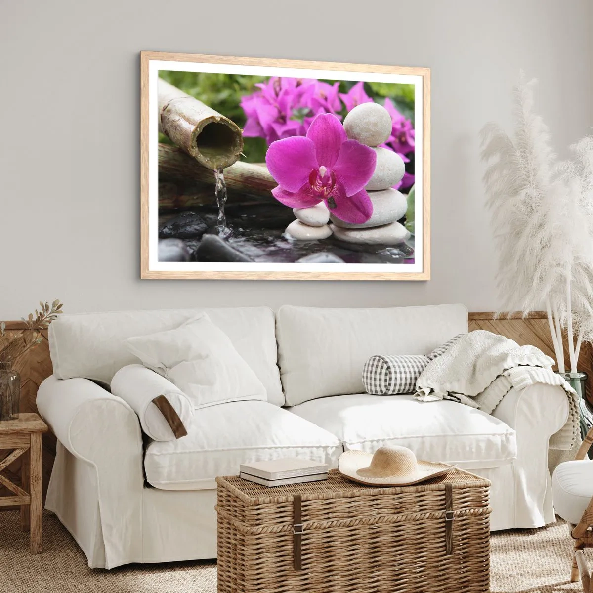 Affisch i ram av ljusek - Så kopplar du av - 100x70 cm