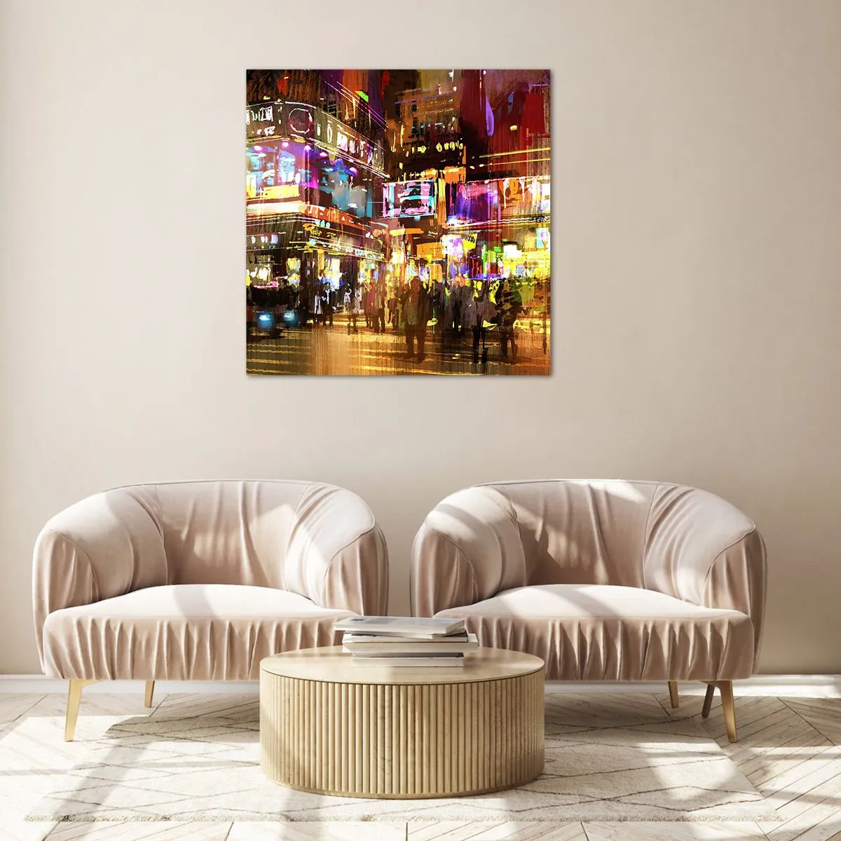 Glastavla - Bild på glas - I ljushavet - 40x40 cm