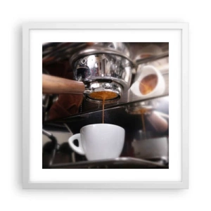 Affisch i vit ram - En bra stund på dagen - 40x40 cm