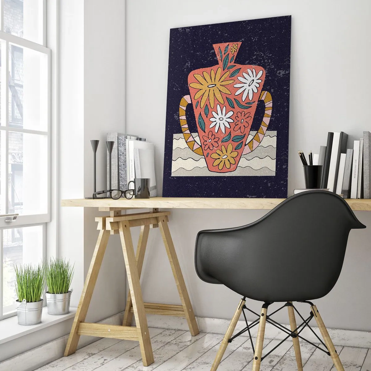 Glastavla - Bild på glas - Målad kanna - 80x120 cm