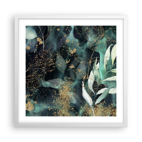 Affisch i vit ram - Förtrollad trädgård - 50x50 cm