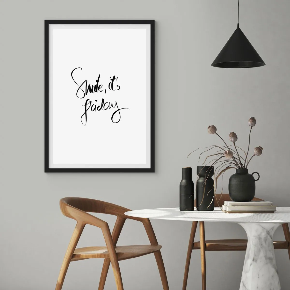 Affisch i svart ram - Riktig glädje - 40x50 cm
