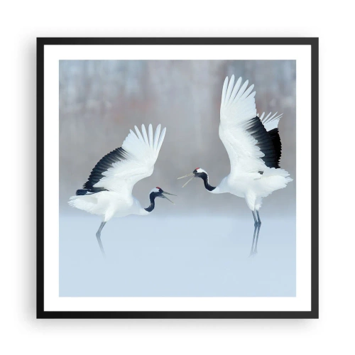 Affisch i svart ram - Dansen i dimman - 60x60 cm