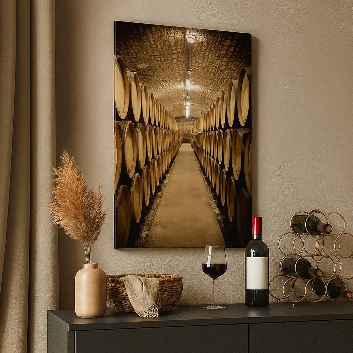 Canvastavla - Bild på duk - I en tegelkällare - 50x70 cm