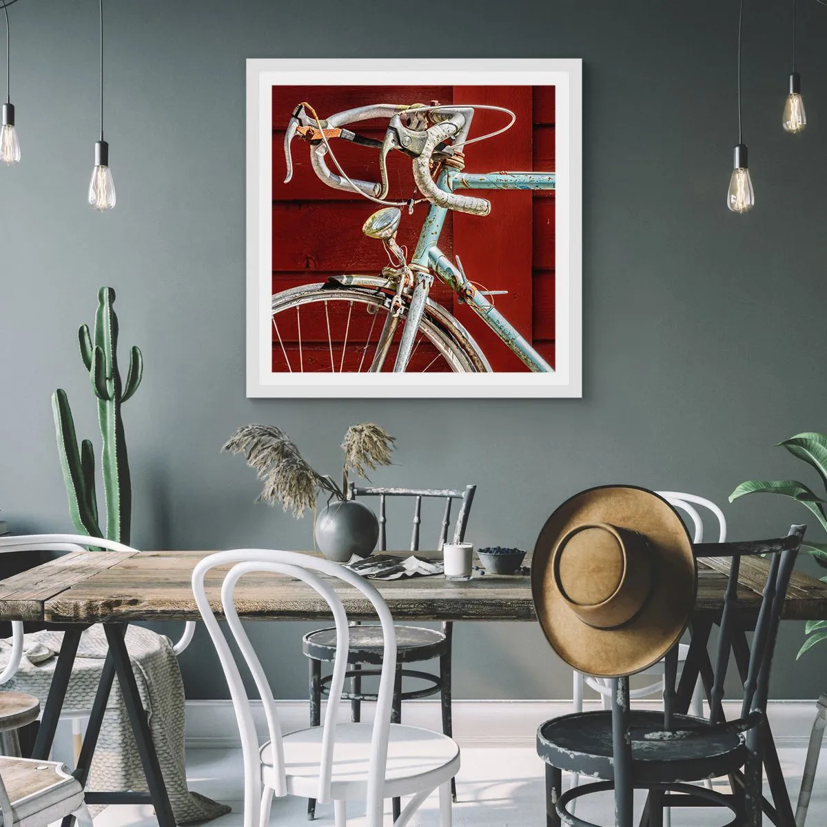 Affisch i vit ram - Skapad för segrar - 50x50 cm