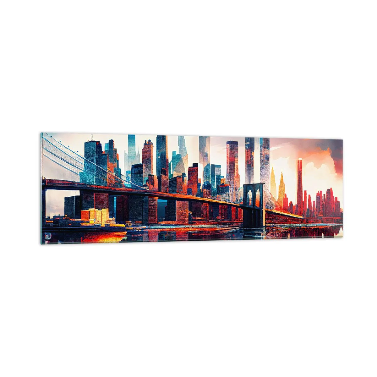 Glastavla - Bild på glas - Fenomenala New York - 160x50 cm