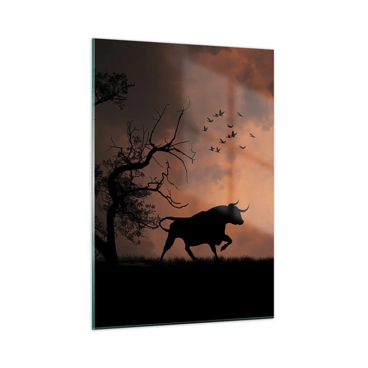 Glastavla - Bild på glas - Dramatiskt naturspektakel - 50x70 cm