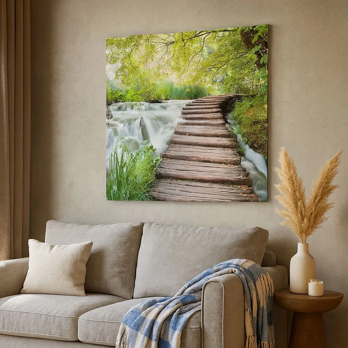 Canvastavla - Bild på duk - Inget lugnt vatten - 30x30 cm