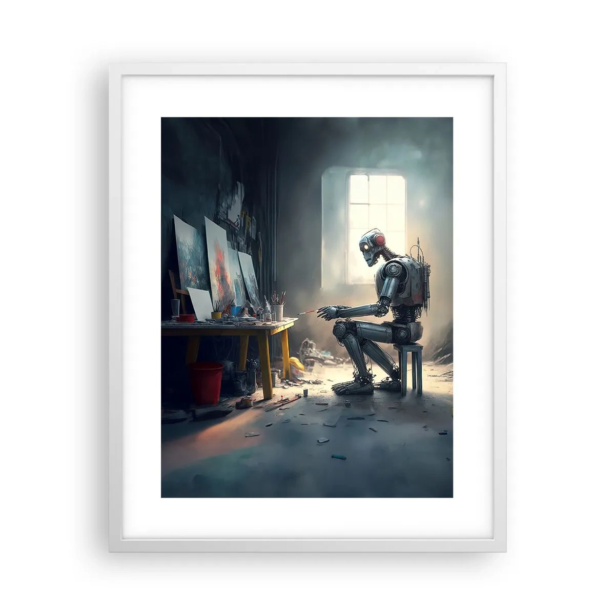 Affisch i vit ram - Den skapande handlingen - 40x50 cm