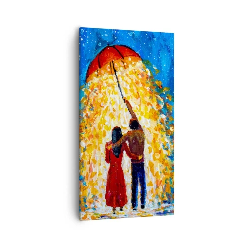 Canvastavla - Bild på duk - Magi på en regnig kväll? - 55x100 cm