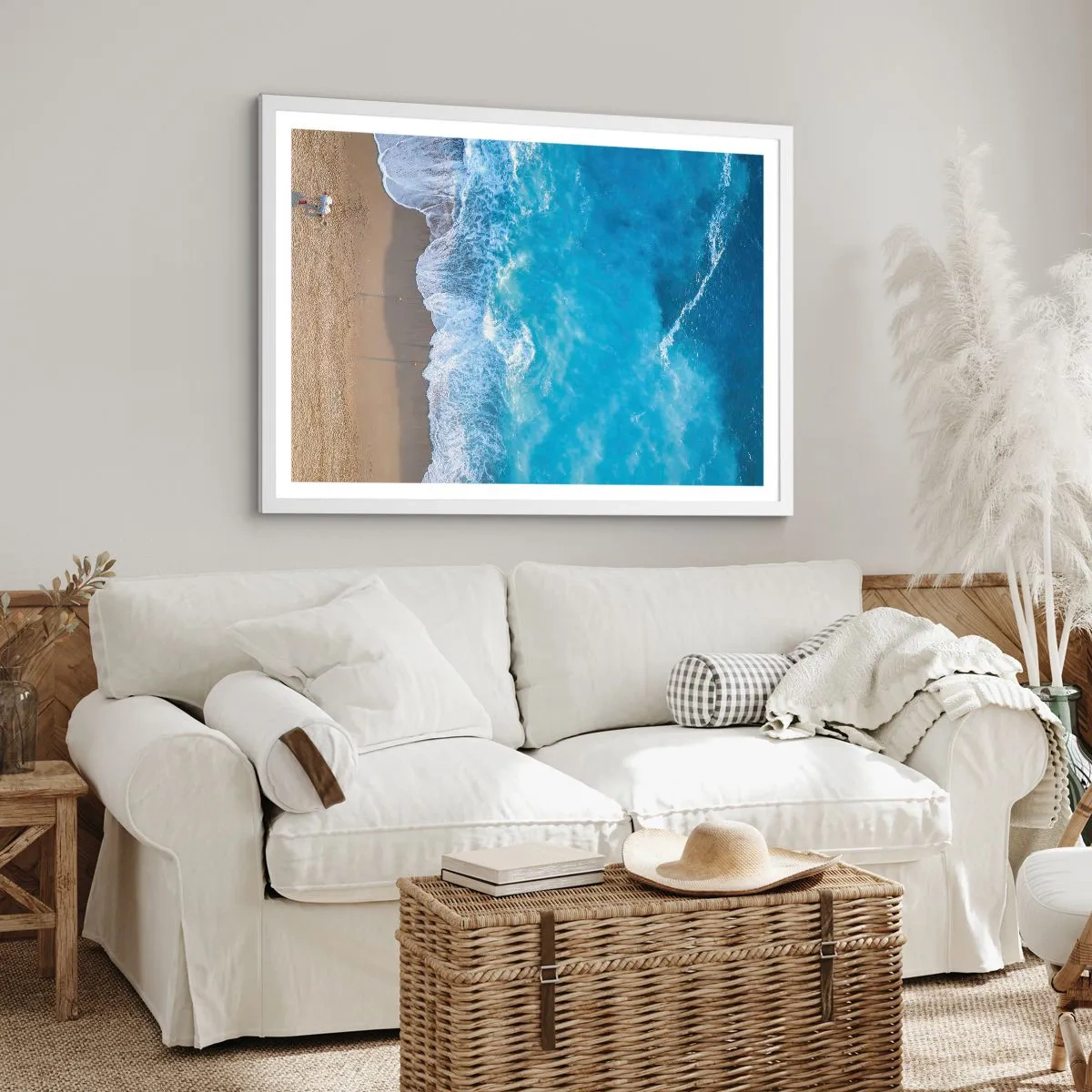 Affisch i vit ram - Blå styrka - 91x61 cm