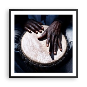 Affisch i svart ram - Lev efter din rytm - 60x60 cm