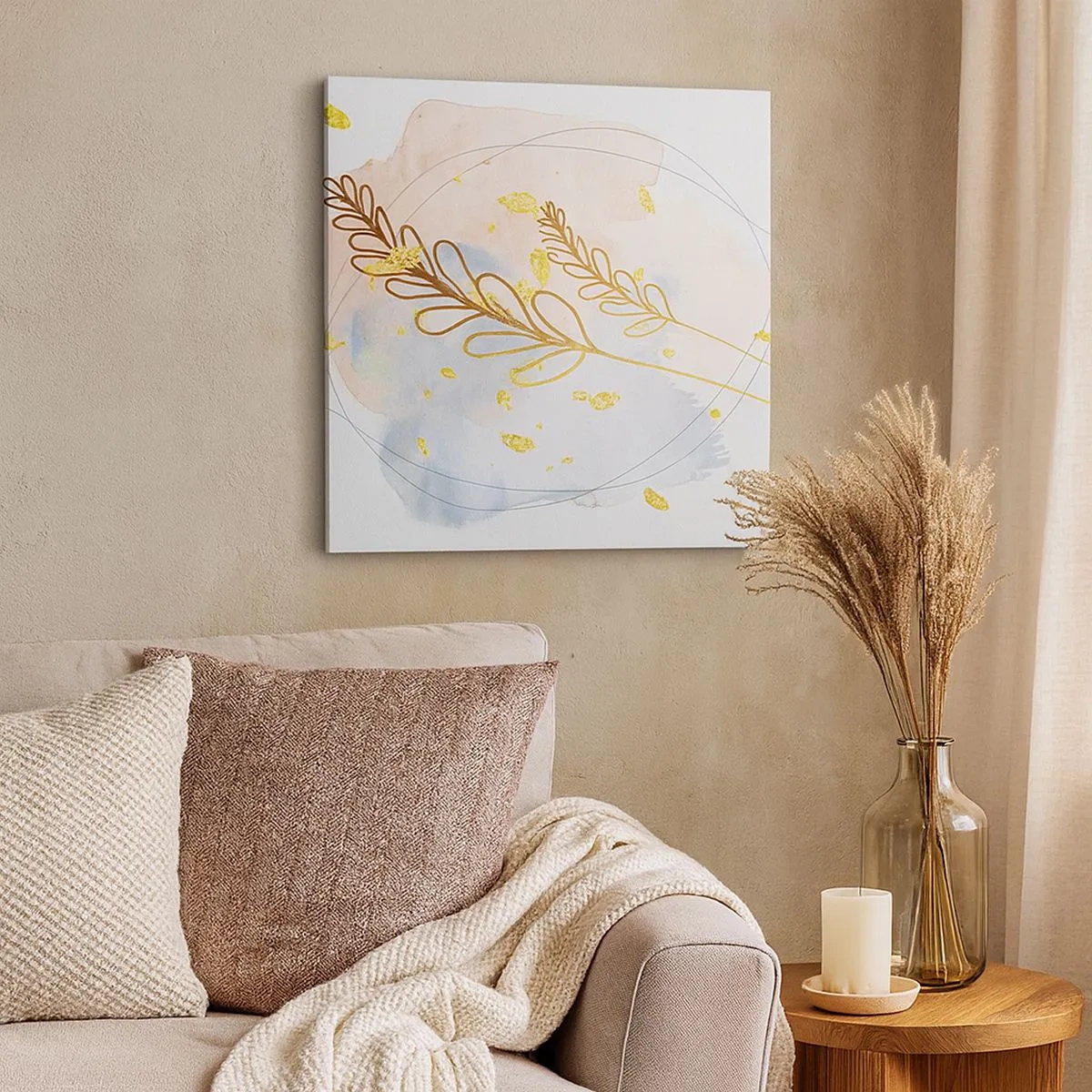 Canvastavla - Bild på duk - En gyllene explosion - 30x30 cm