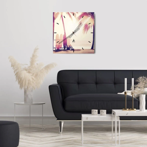 Väggklocka - Klocka på glas - Det blir en underbar dag - 30x30 cm