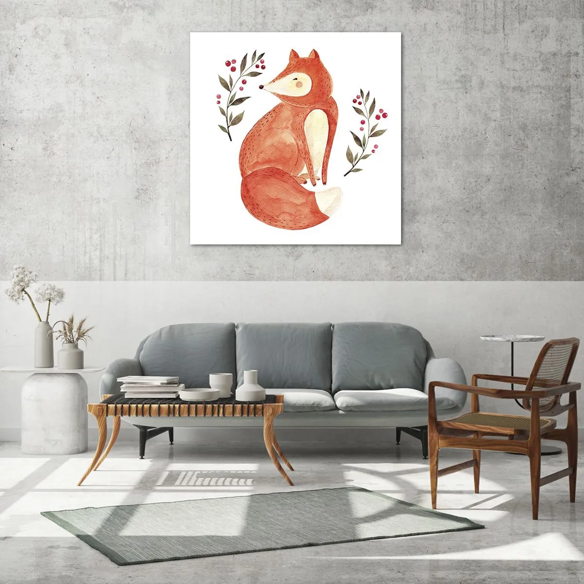 Glastavla - Bild på glas - Liten rödhårig - 70x70 cm