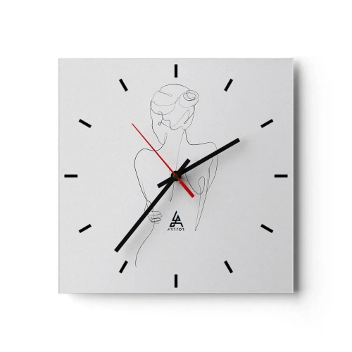 Väggklocka - Klocka på glas - Kroppens musik - 30x30 cm