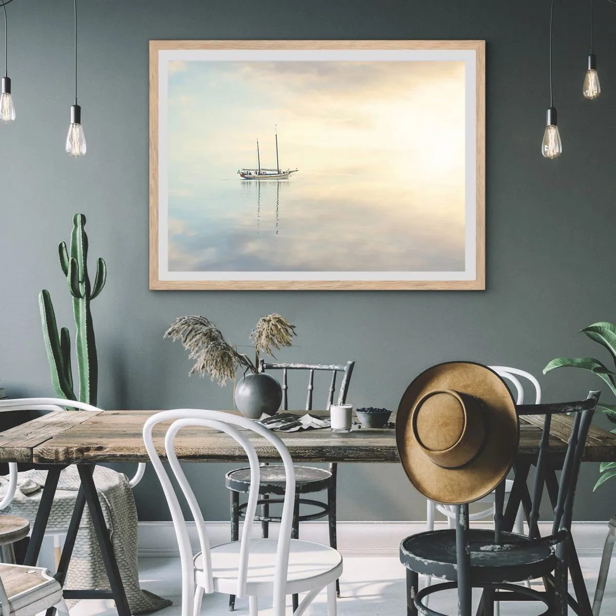 Affisch i ram av ljusek - I ett hav av tystnad - 91x61 cm