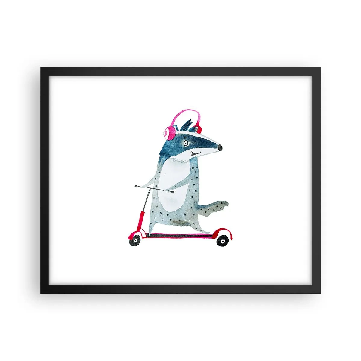 Affisch i svart ram - Grävlingens glädje - 50x40 cm