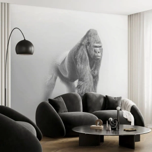 Fototapet Premium Canvas - Övertygad om sin styrka - Djur, Gorilla, Apa - 250x175 cm